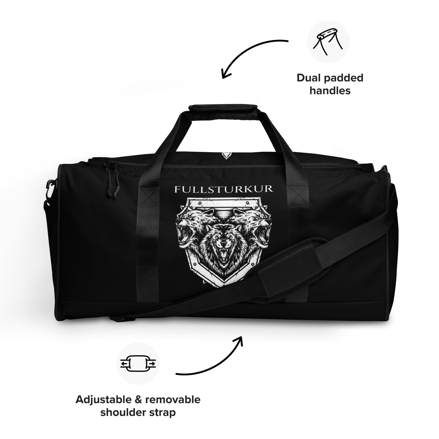 Duffle bag - Black / White Cerberus Bag
