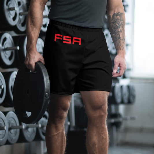 Men's Athletic Shorts / Black / Red FSA