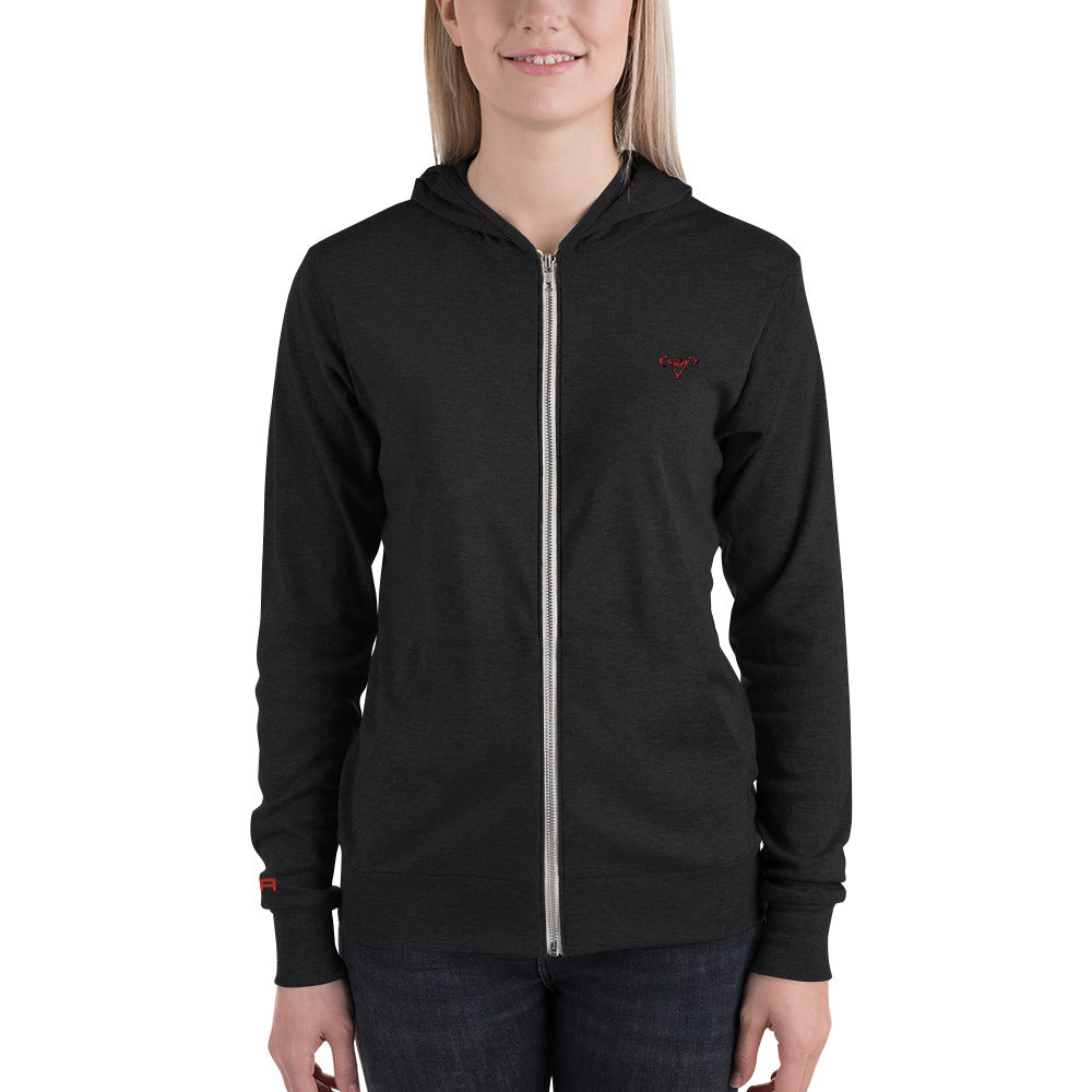 Unisex zip hoodie / Red Logo / Full Strength / FSA