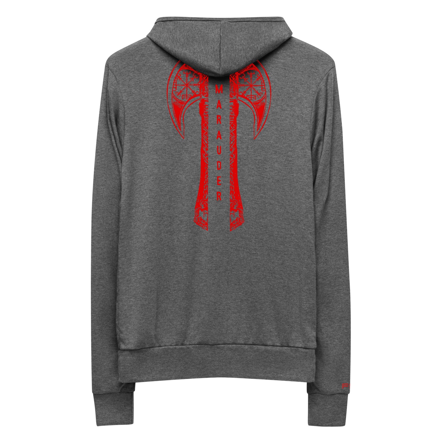 Unisex Zip Hoodie - Black / Red Logo / M16