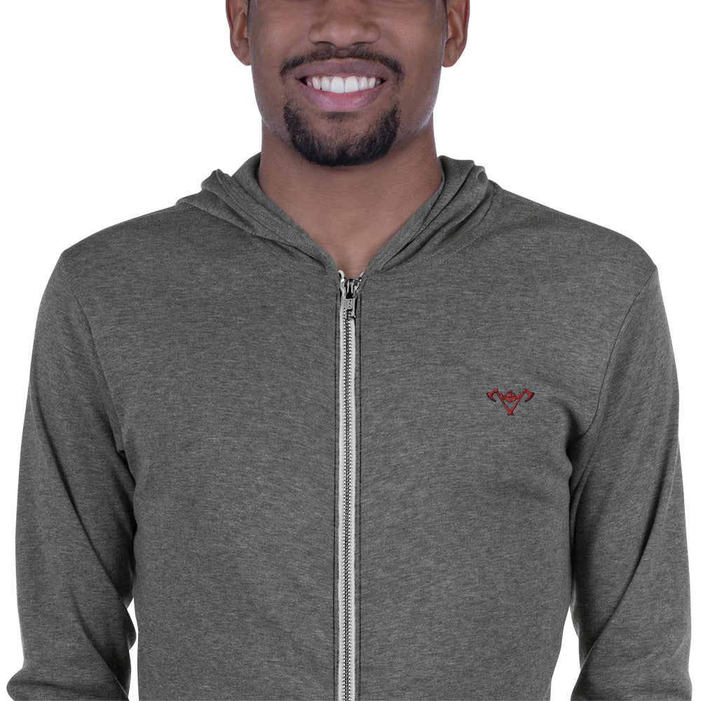 Unisex zip hoodie / Red Logo / Full Strength / FSA