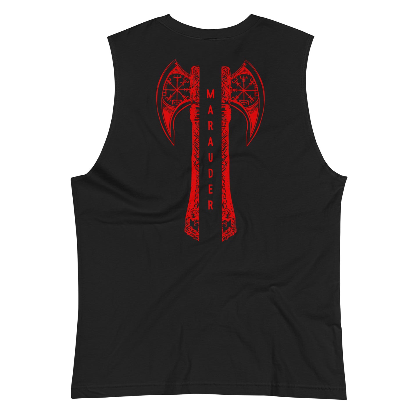 Mens Muscle Shirt / Black-Red Logo / M16