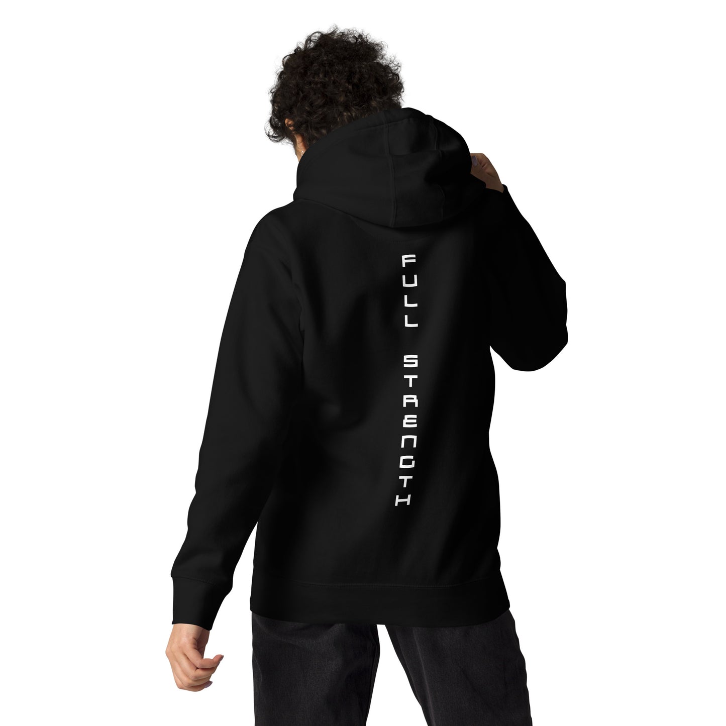 Unisex Hoodie / Black / White Logo / Full Strength / FSA