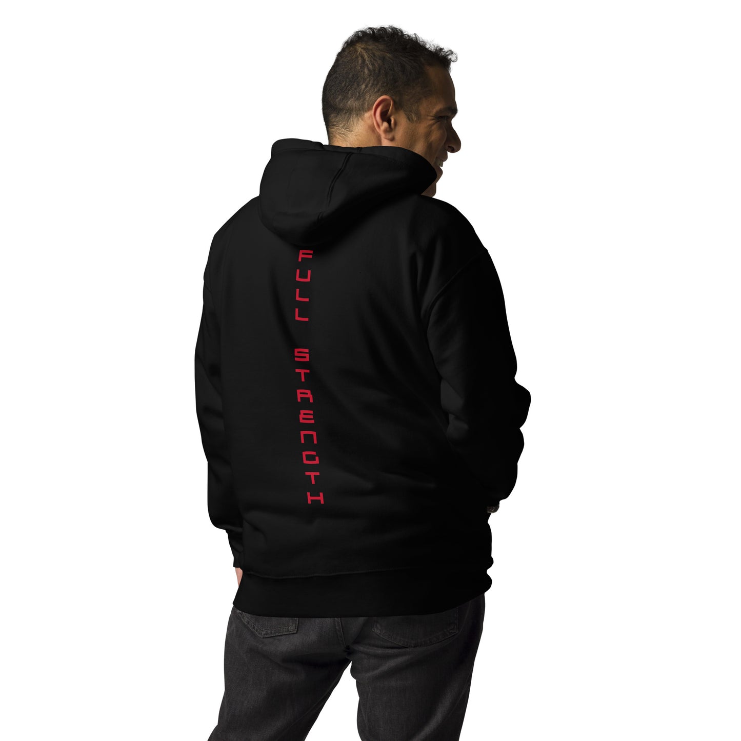 Unisex Hoodie / Black / Black-Red Logo / Red Full Strength / Red FSA