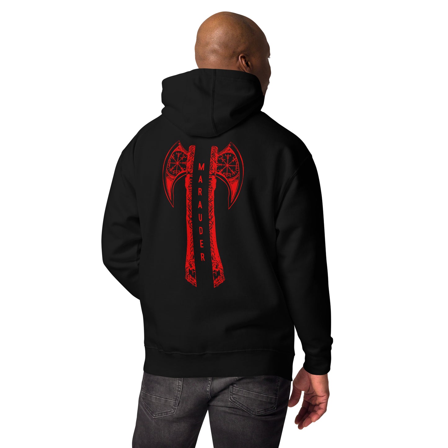 Unisex Hoodie / Black / Black-Red Logo / M16