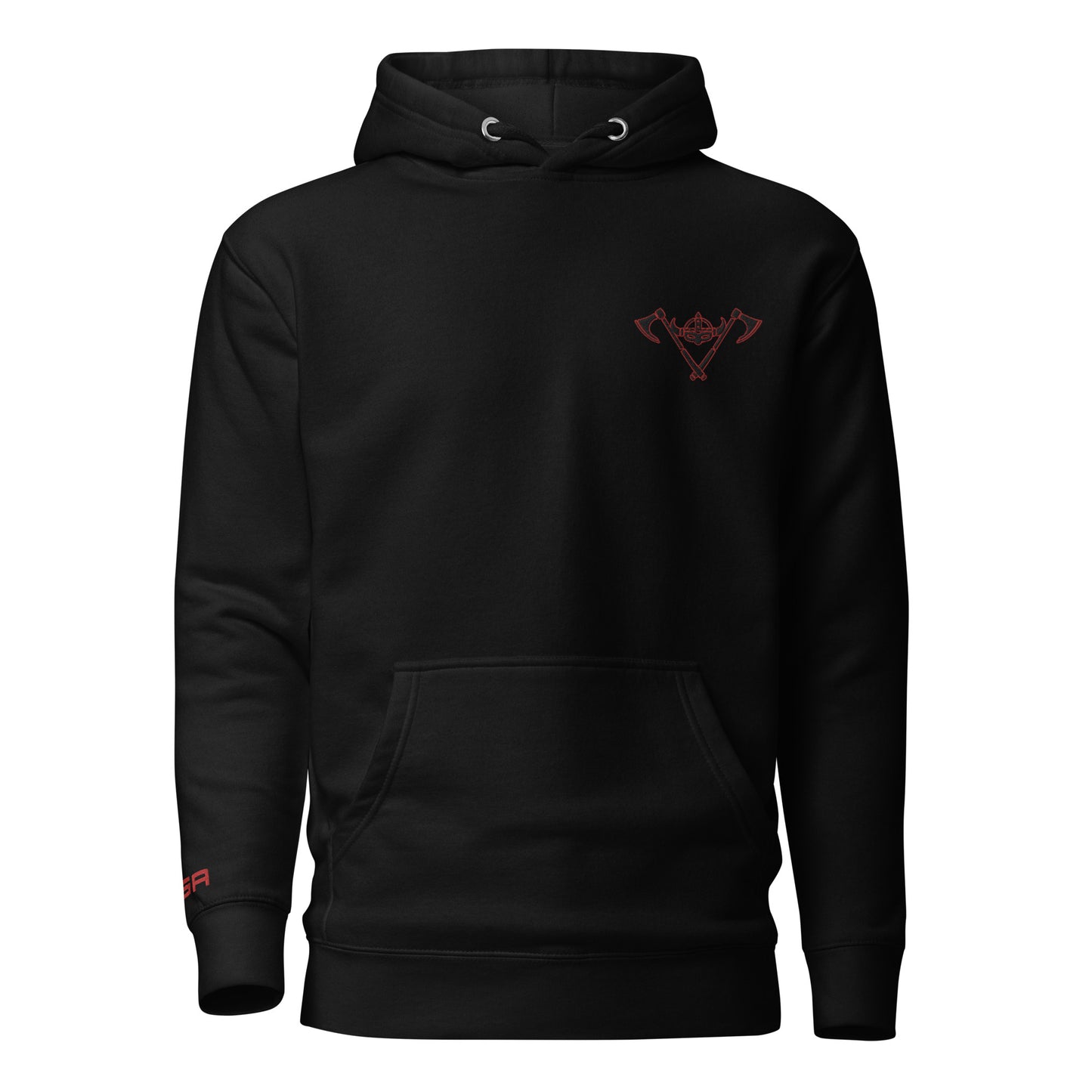 Unisex Hoodie / Black / Black-Red Logo / M16