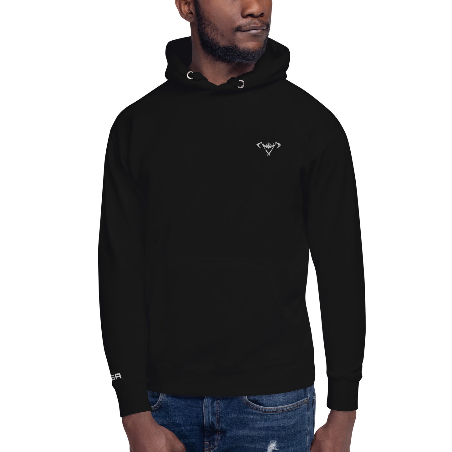 Unisex Hoodie / Black / White Logo / M17
