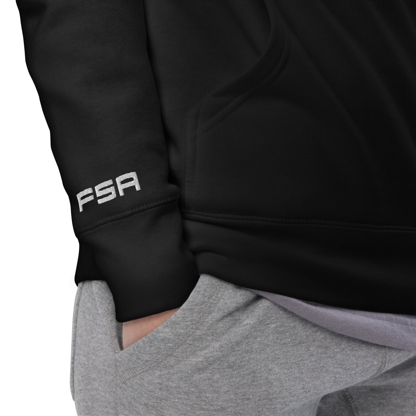 Unisex Hoodie / Black / White Logo / Full Strength / FSA