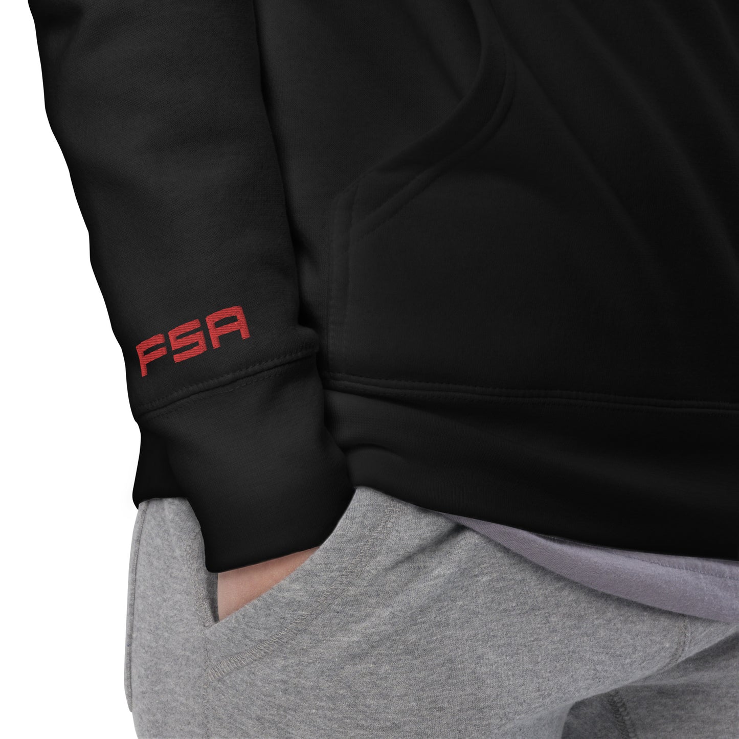Unisex Hoodie / Black / Black-Red Logo / Red Full Strength / Red FSA