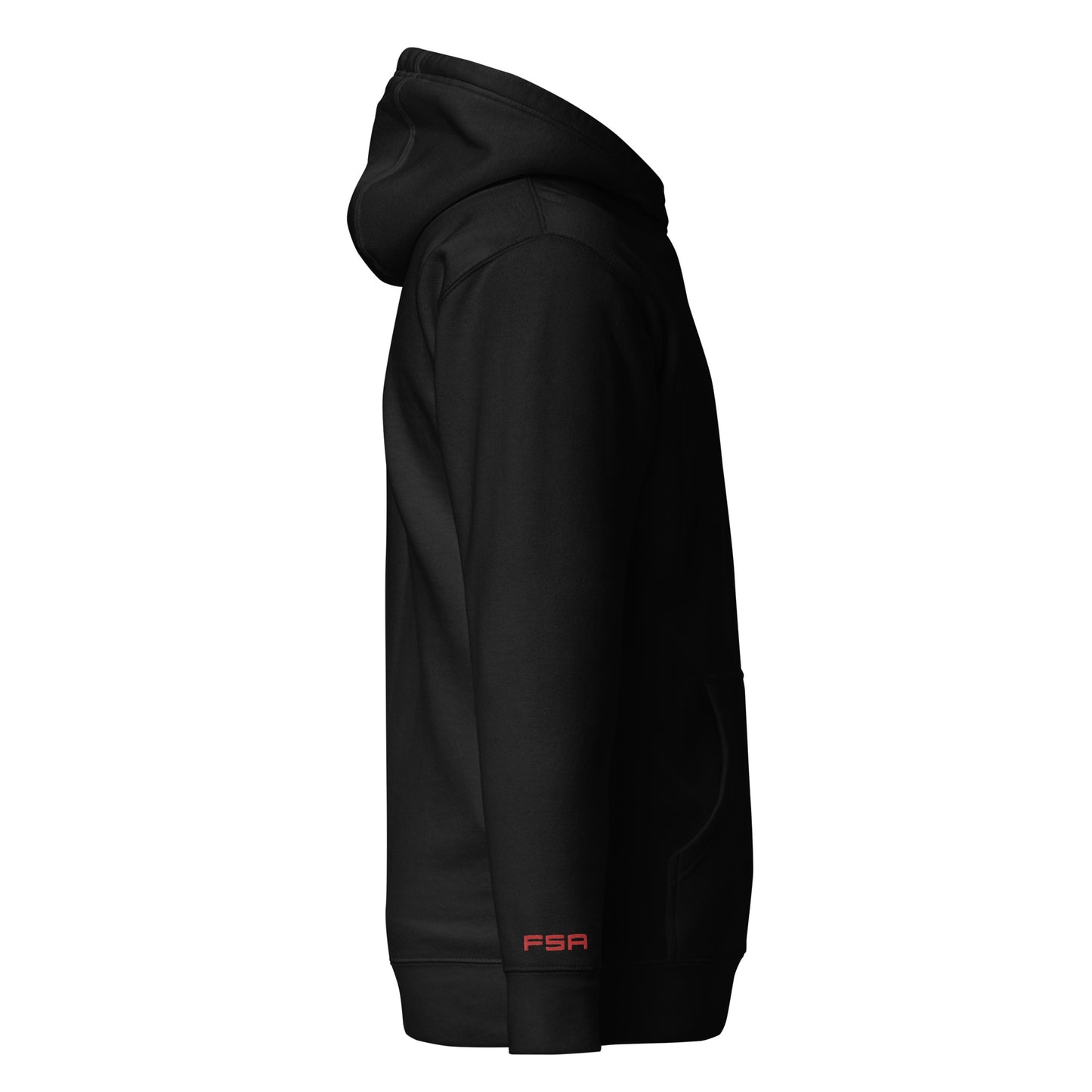 Unisex Hoodie / Black / Black-Red Logo / M16