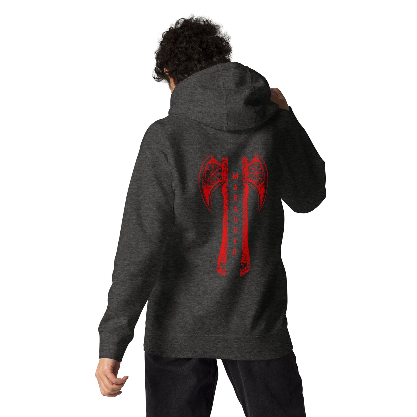 Unisex Hoodie / Black / Black-Red Logo / M16