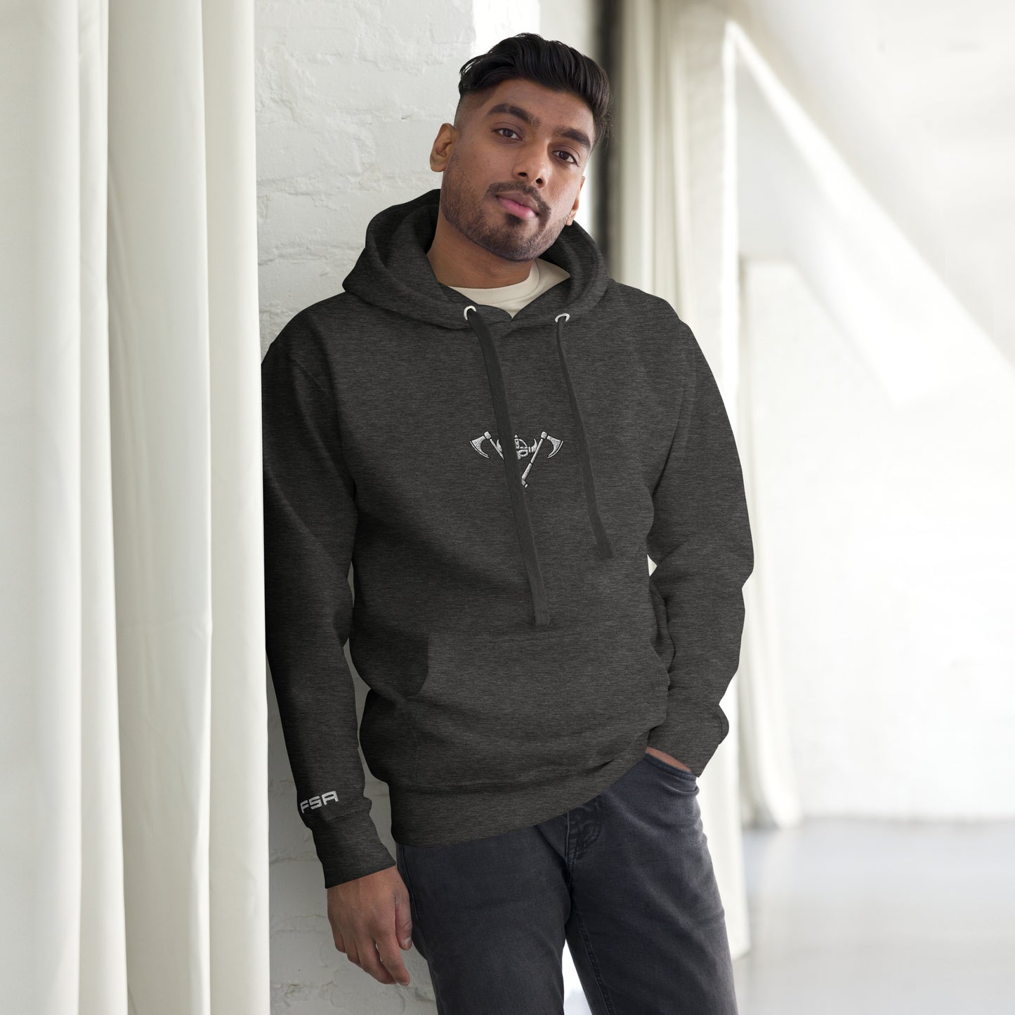 Unisex Hoodie / White Logo Center / M18