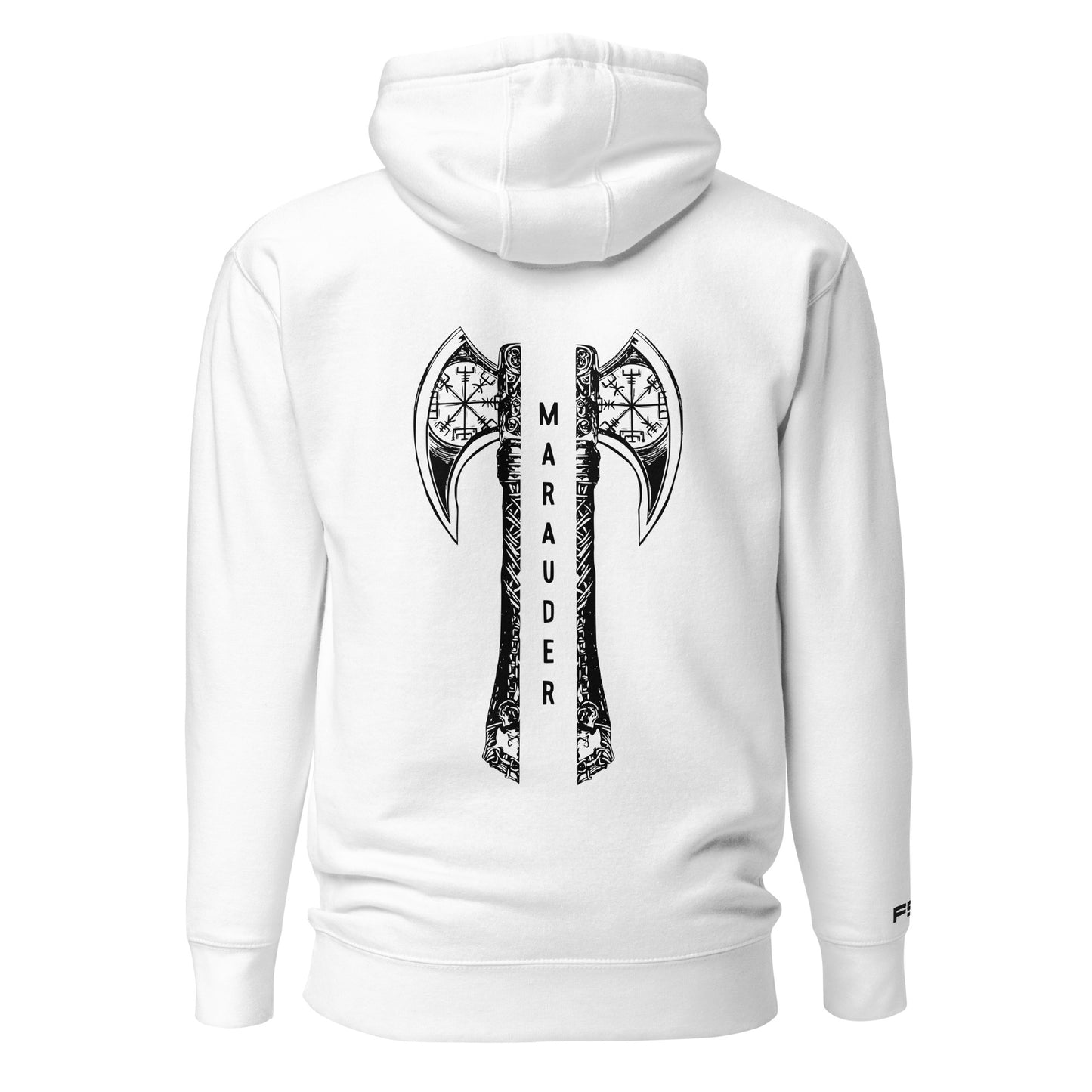 Unisex Hoodie / White / Black Logo / M18
