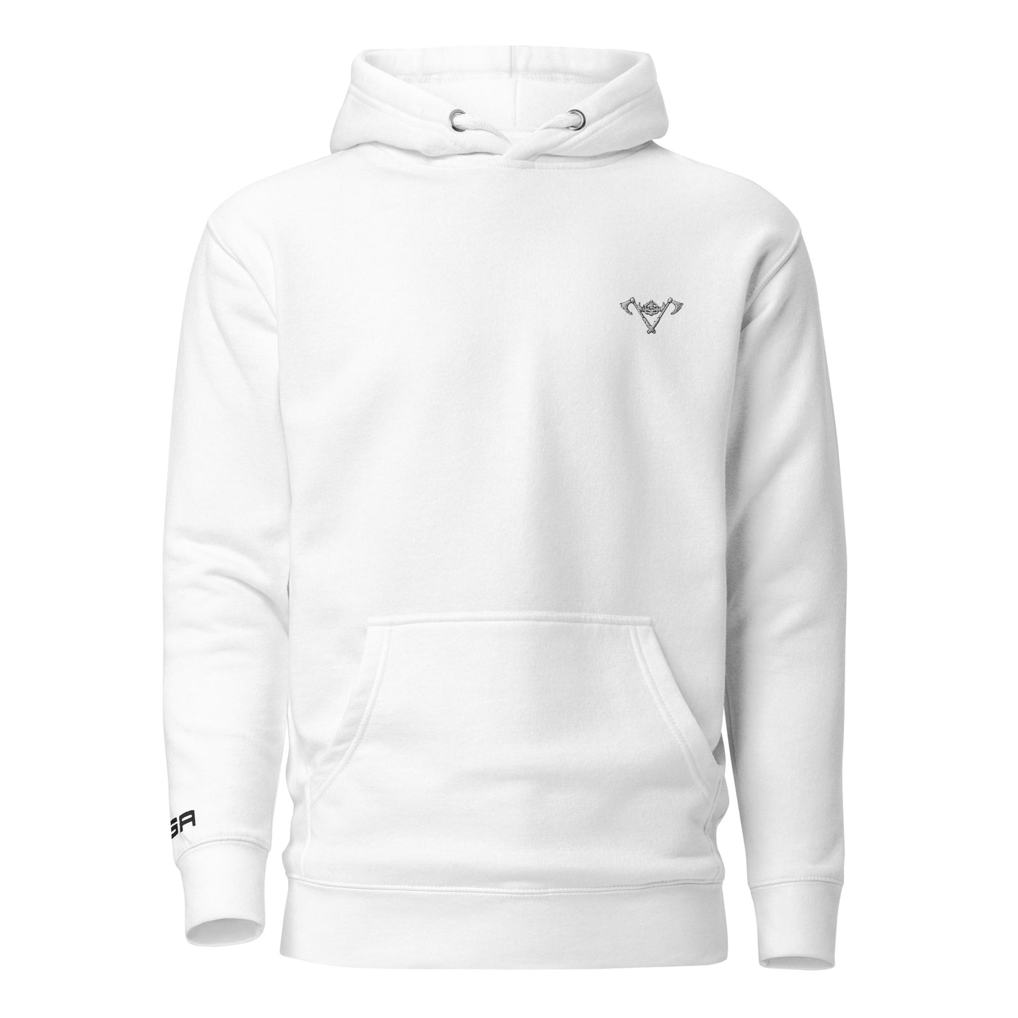 Unisex Hoodie / White / Black Logo / Full Strength / FSA
