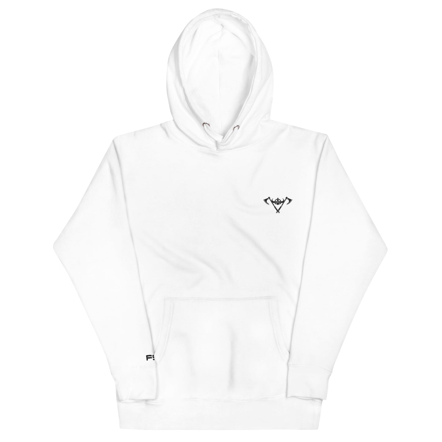 Unisex Hoodie / White / Black Logo / M18