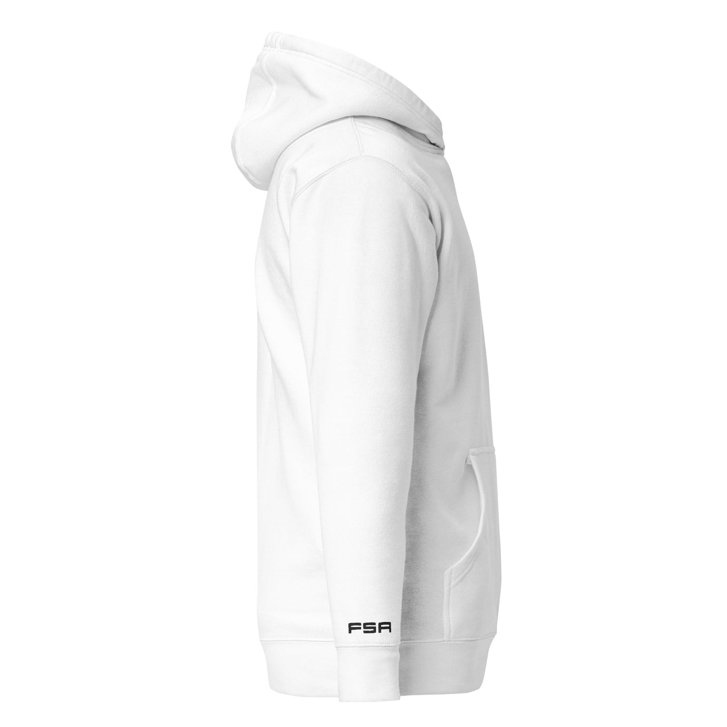 Unisex Hoodie / White / Black Logo / M18