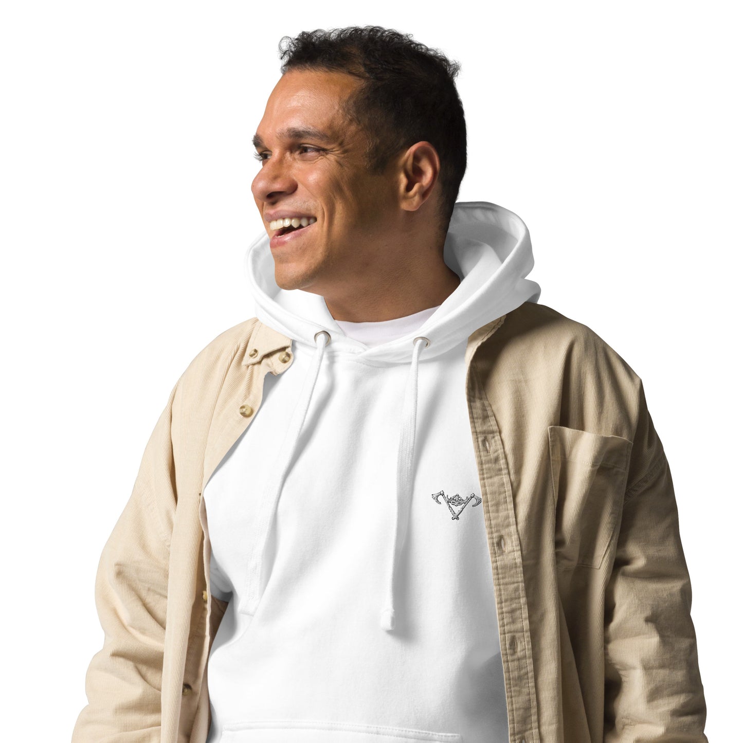 Unisex Hoodie / White / Black Logo / Full Strength / FSA