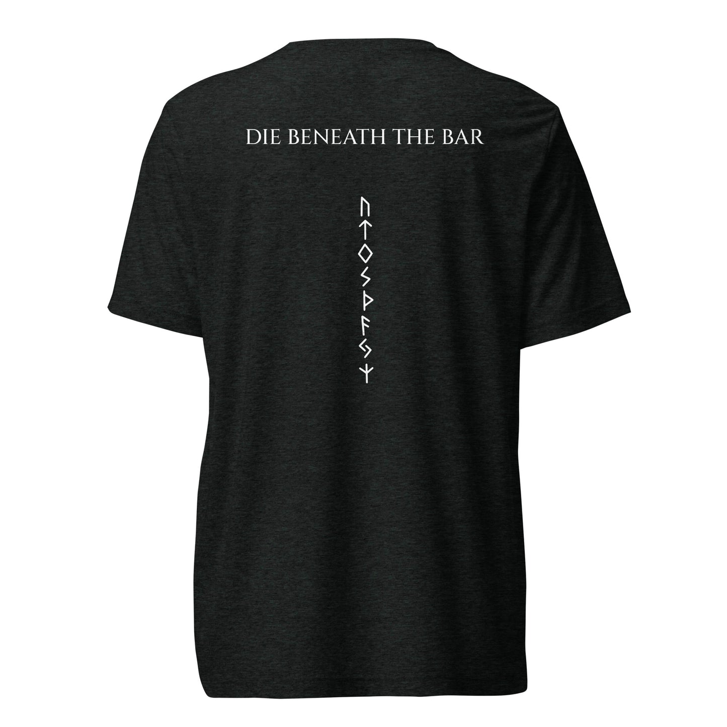 Mens short sleeve t-shirt / White Logo Center / White Beneath the Bar