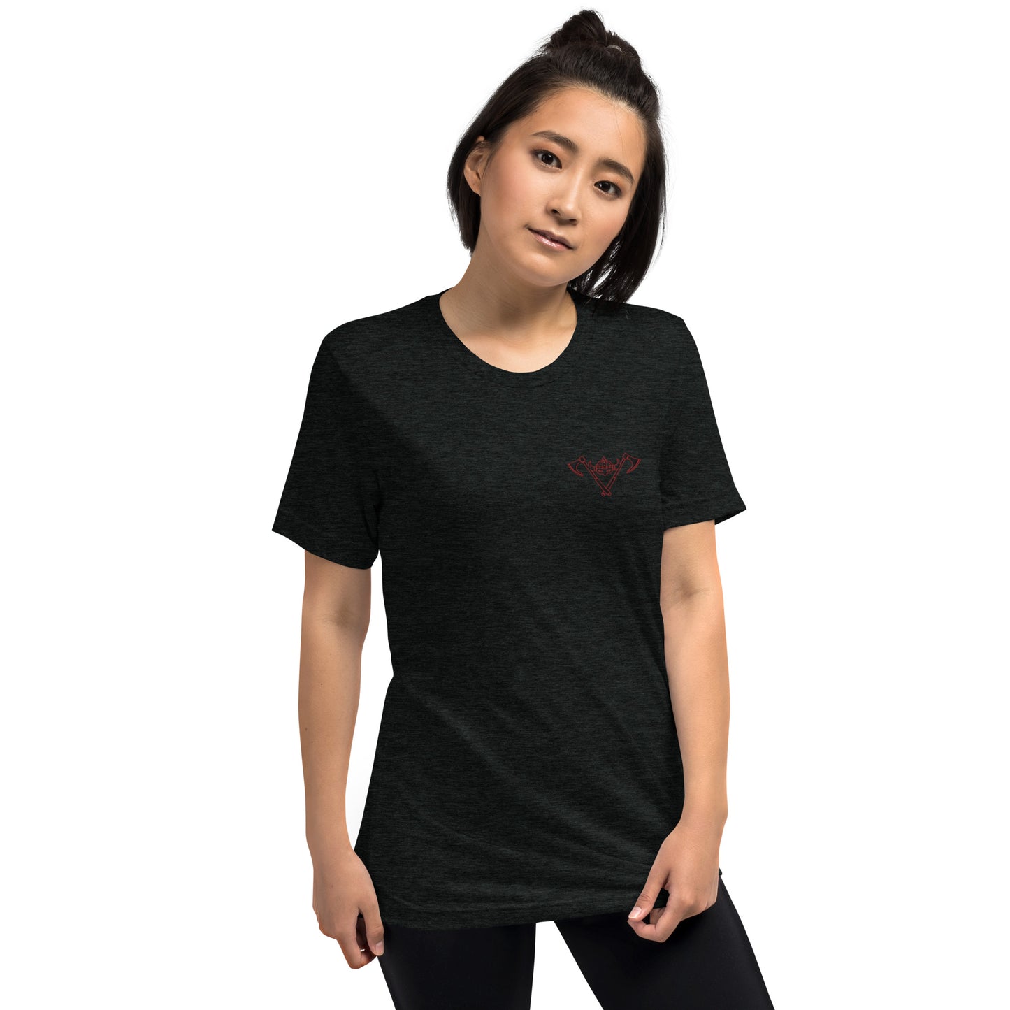 Womens Short sleeve t-shirt / Black-Red Logo / Valkyrie