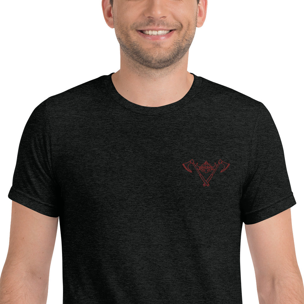 Mens Short sleeve t-shirt / Black-Red Logo / M16