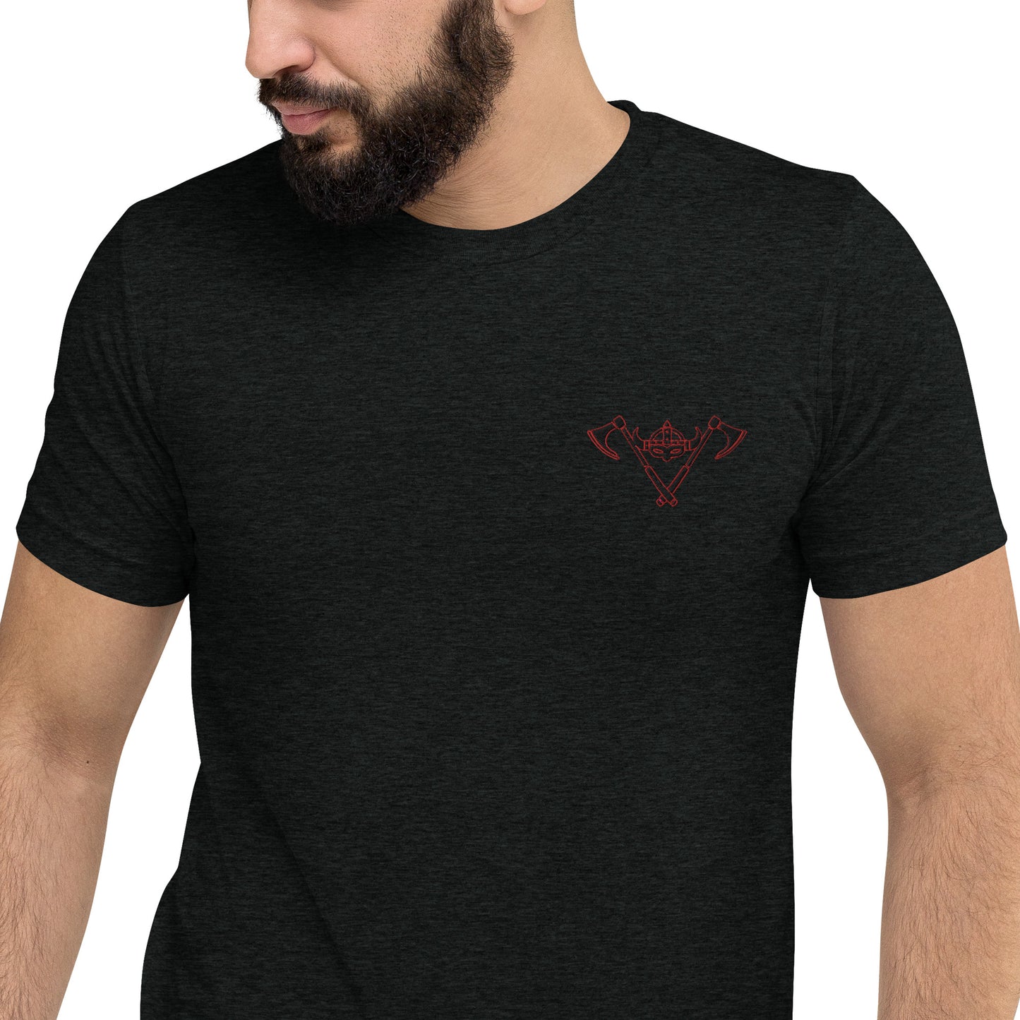 Mens Short sleeve t-shirt / Black-Red Logo / M16