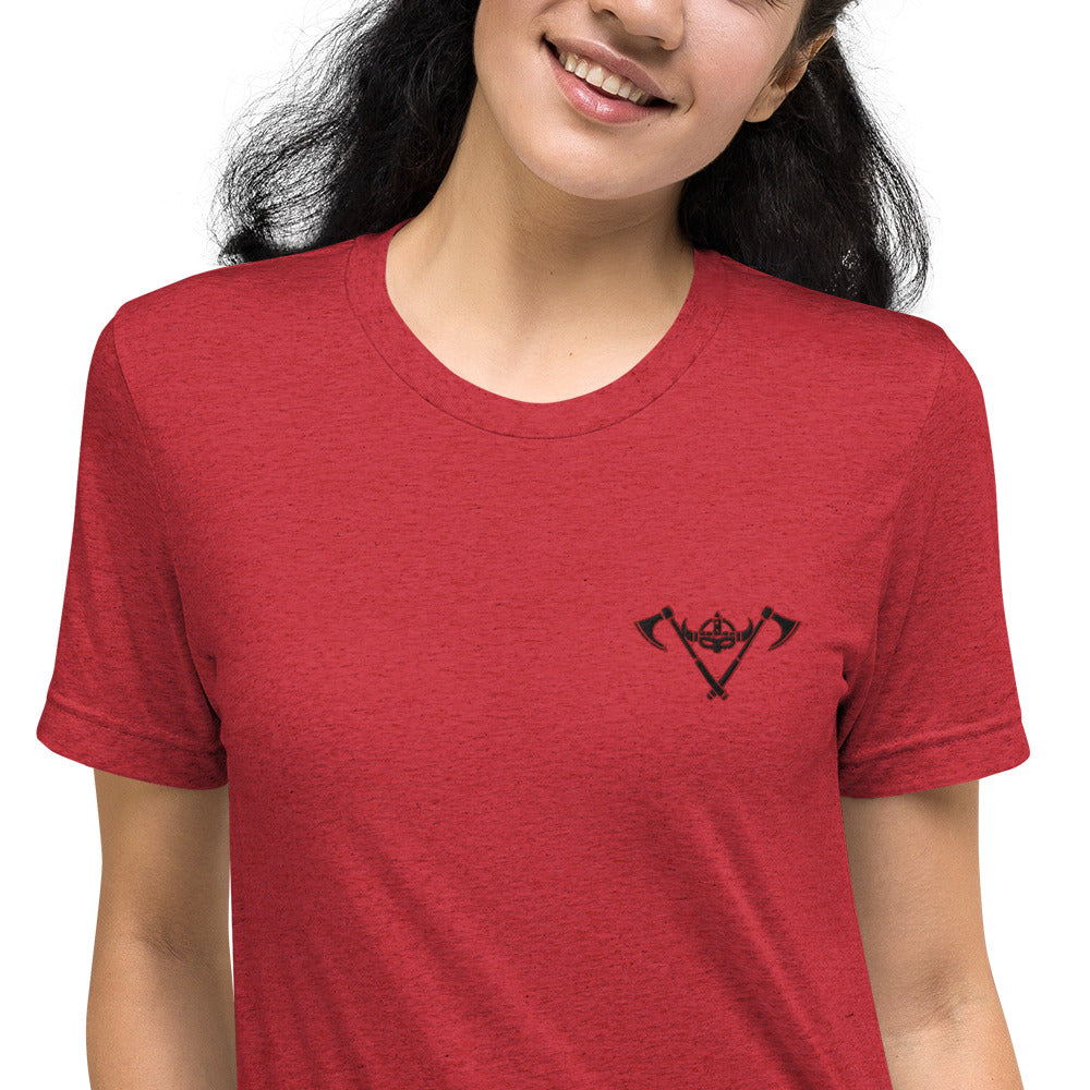 Womens Short sleeve t-shirt / Black-Red Logo / Red Valkyrie