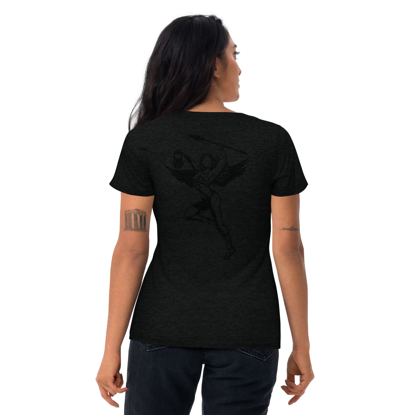 Womens Short sleeve t-shirt / Black-Red Logo / Valkyrie