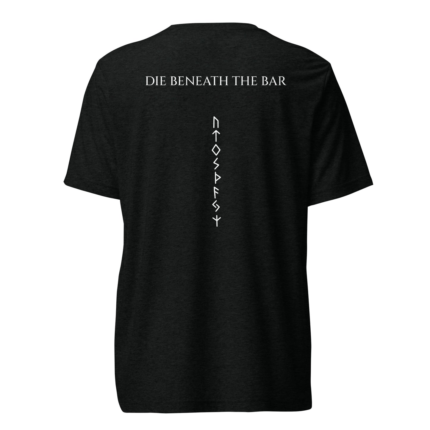 Mens short sleeve t-shirt / White Logo Center / White Beneath the Bar