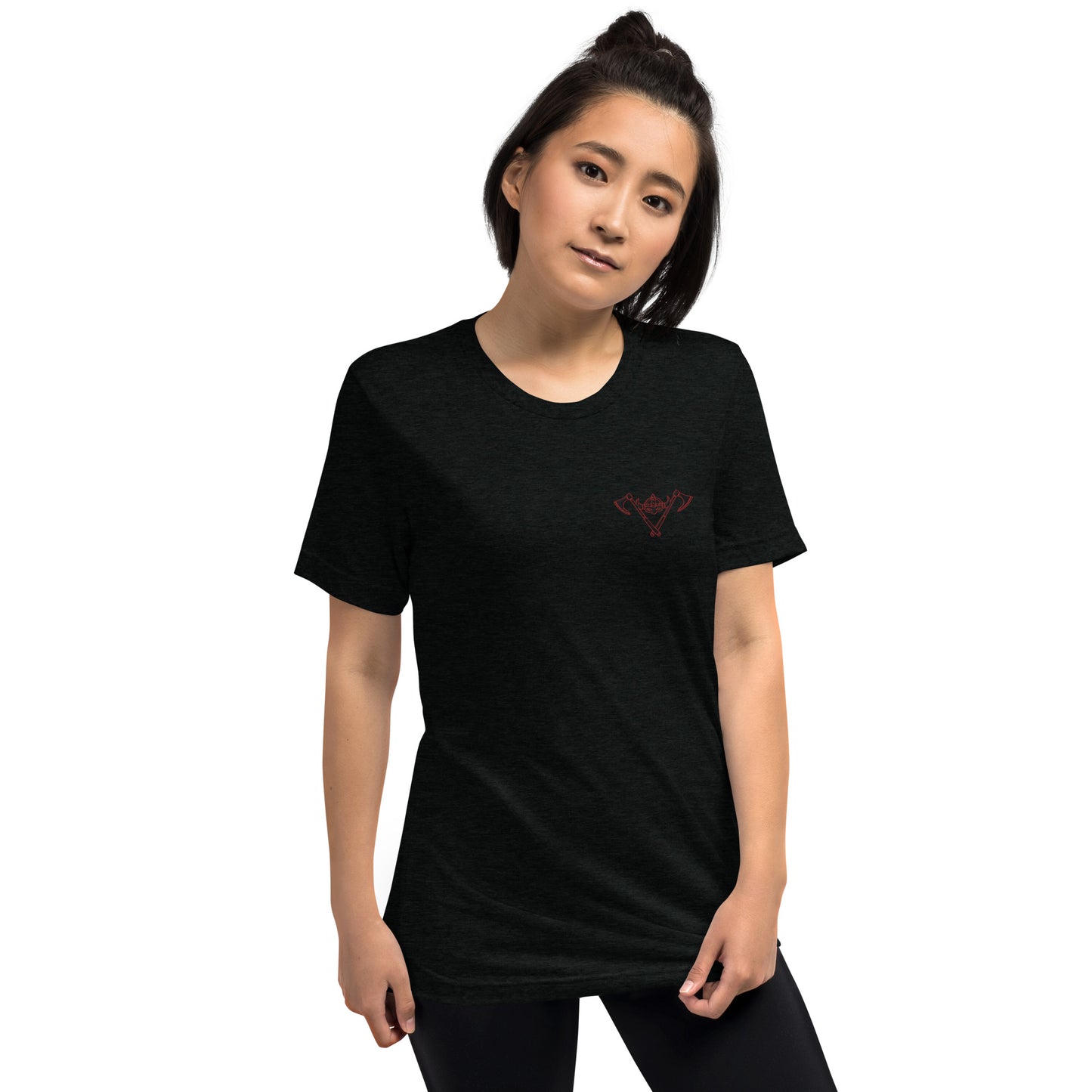 Womens Short sleeve t-shirt / Black-Red Logo / Valkyrie