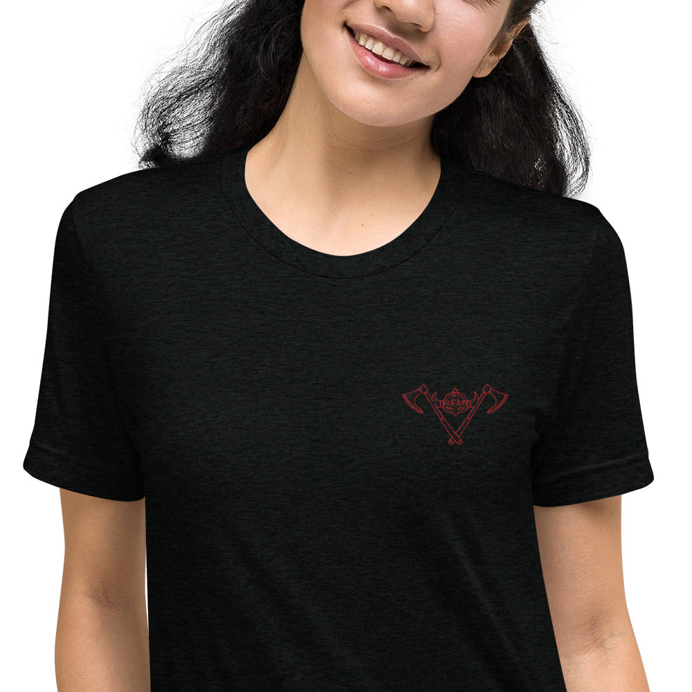 Womens Short sleeve t-shirt / Black-Red Logo / Red Valkyrie