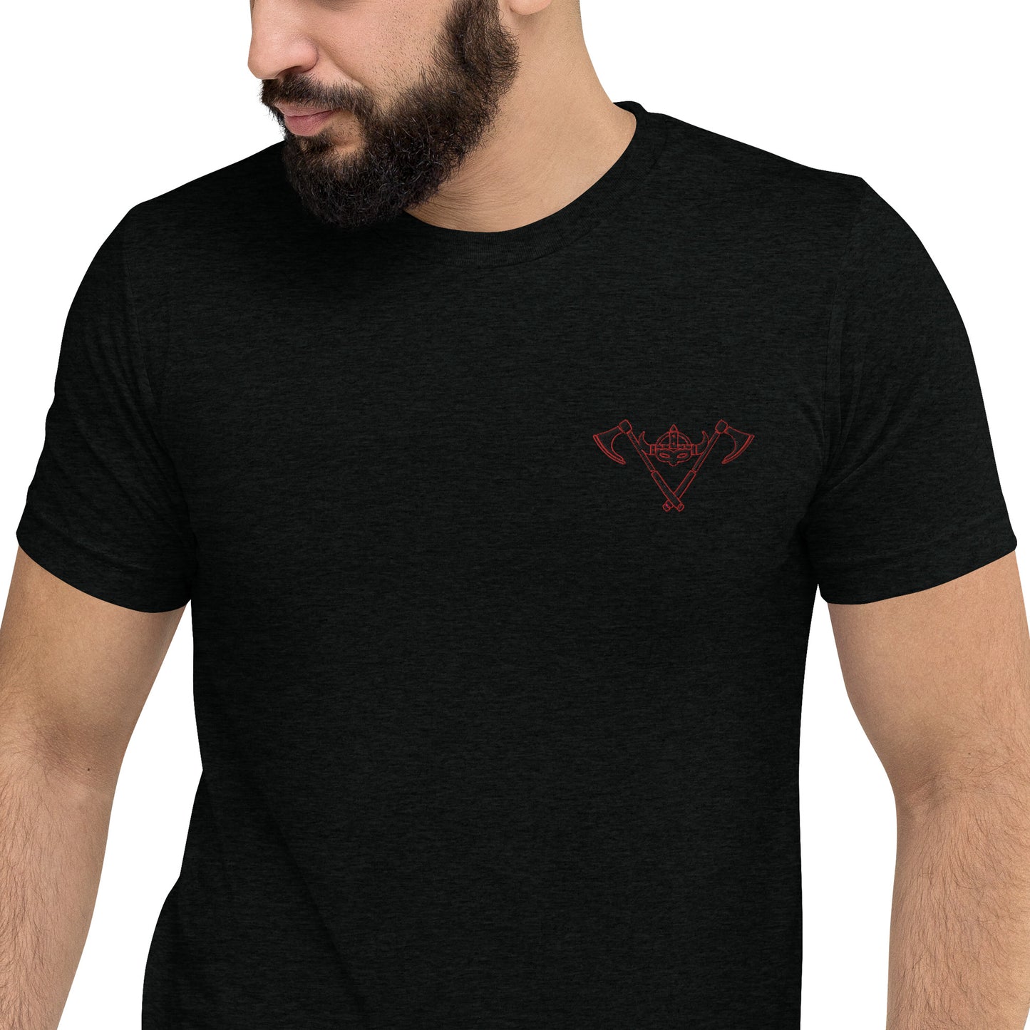Mens Short sleeve t-shirt / Black-Red Logo / M16