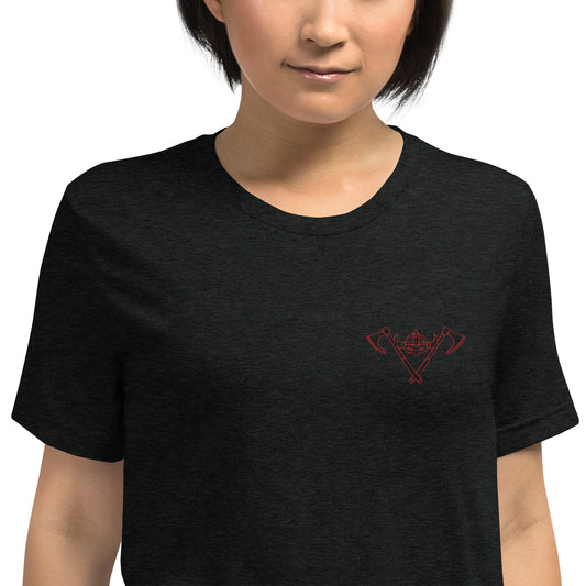 Womens Short sleeve t-shirt / Black-Red Logo / Valkyrie